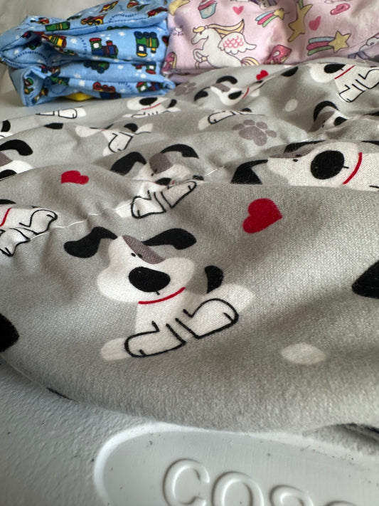 Weighted Puppy Print Blanket 21” by 21”